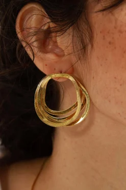 Boucles d'Oreilles Geste Maxi Doré - Judith Benita