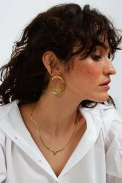 Boucles d'Oreilles Geste Maxi Doré - Judith Benita