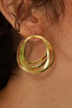 Boucles d'Oreilles Geste Maxi Doré - Judith Benita