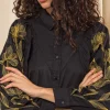Chemise Donata Flores Noir