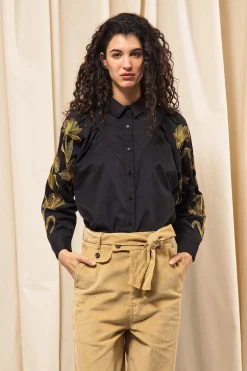 Chemise Donata Flores Noir