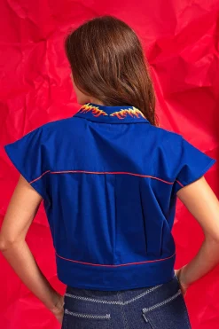 Chemise Florencia Llamas Bleu Saphir