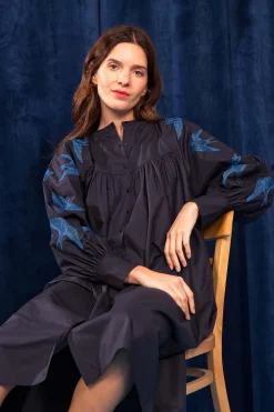 Robe Doria Aves Bleu Marine