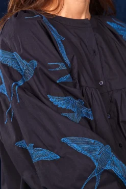 Robe Doria Aves Bleu Marine