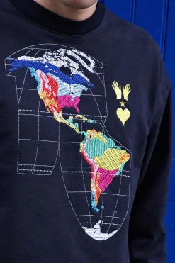 Sweatshirt Angelo Planisferio Bleu Marine