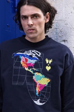 Sweatshirt Angelo Planisferio Bleu Marine