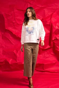 Sweatshirt Contracorriente Mar y Sol Ecru