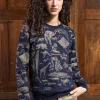 Sweatshirt Macarron Animales Bleu Marine