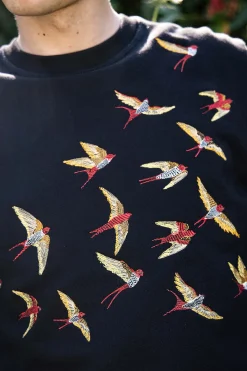 Sweatshirt Macarron Aves Noir
