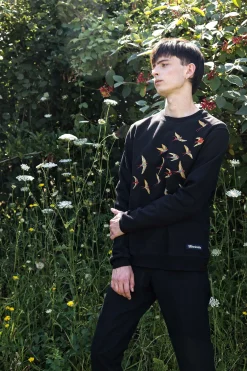 Sweatshirt Macarron Aves Noir