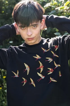 Sweatshirt Macarron Aves Noir