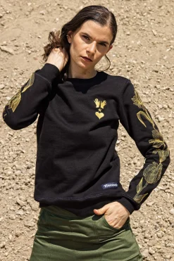 Sweatshirt Macarron Flores Noir