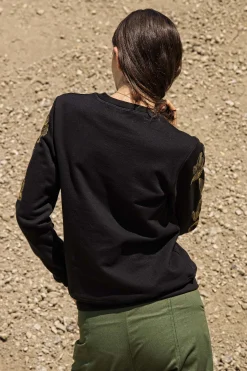 Sweatshirt Macarron Flores Noir