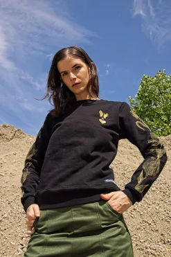 Sweatshirt Macarron Flores Noir