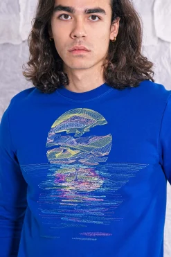 Sweatshirt Macarron Mar y Sol Bleu Saphir