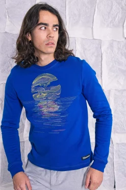 Sweatshirt Macarron Mar y Sol Bleu Saphir