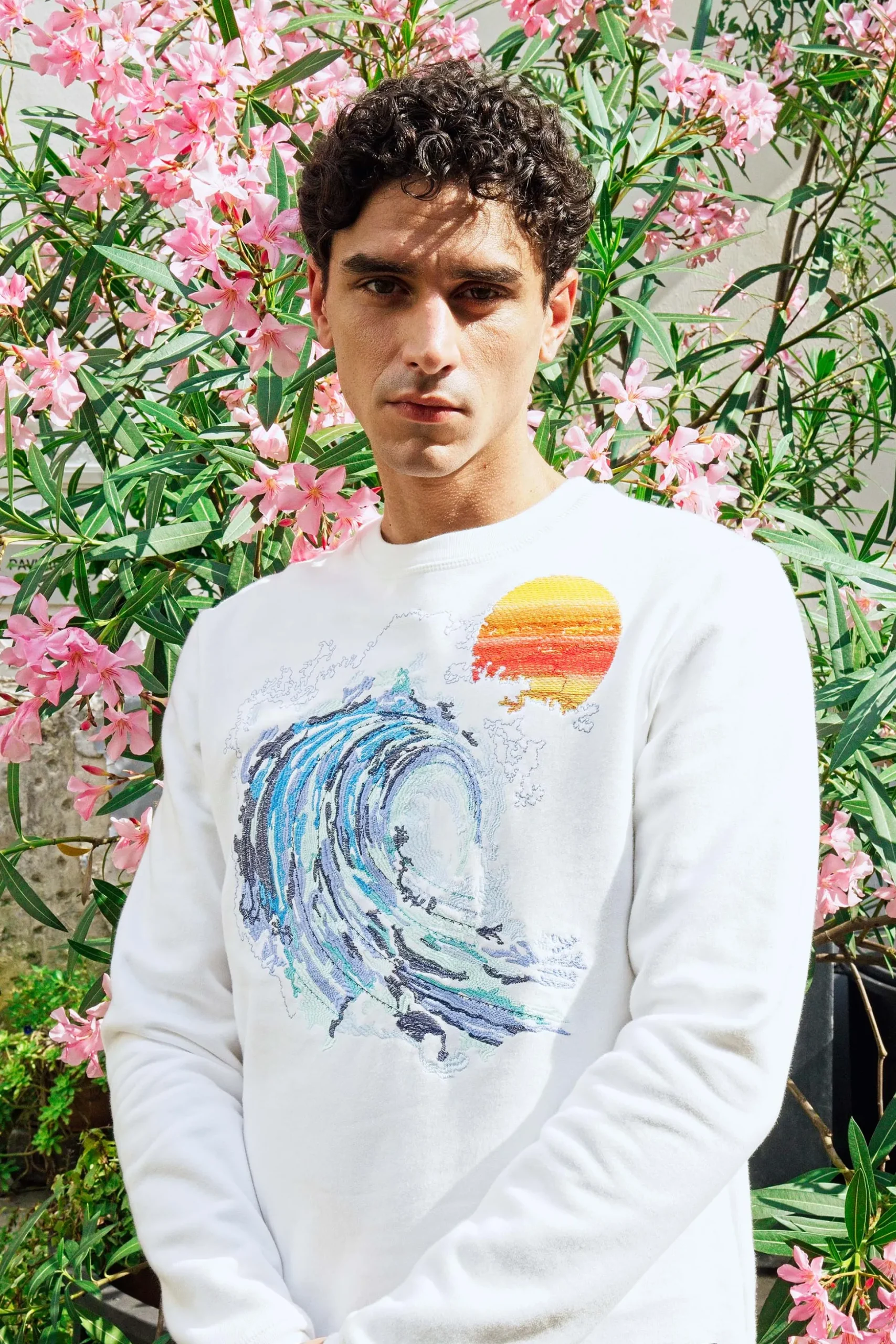 Sweatshirt Macarron Ola Écru