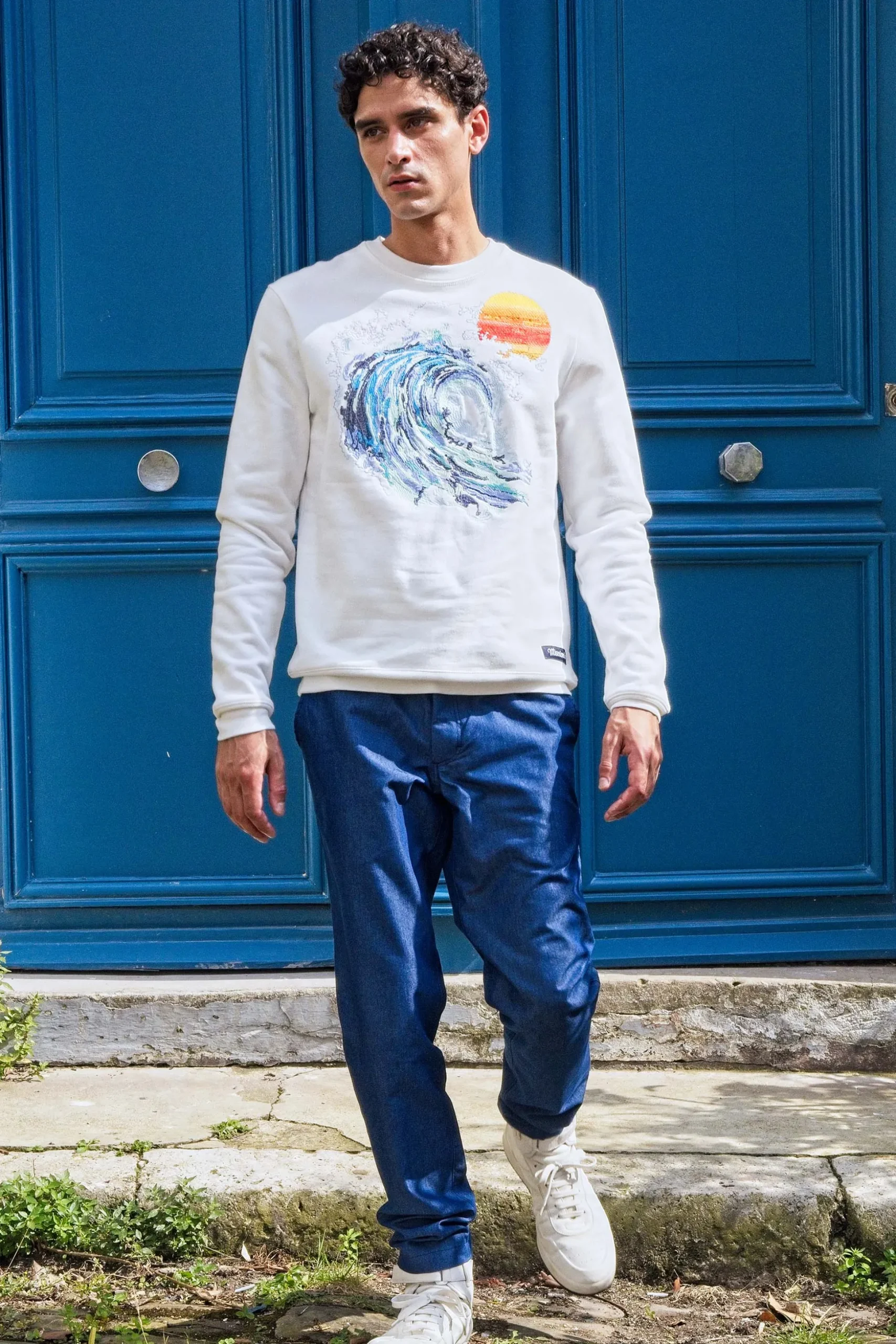 Sweatshirt Macarron Ola Écru