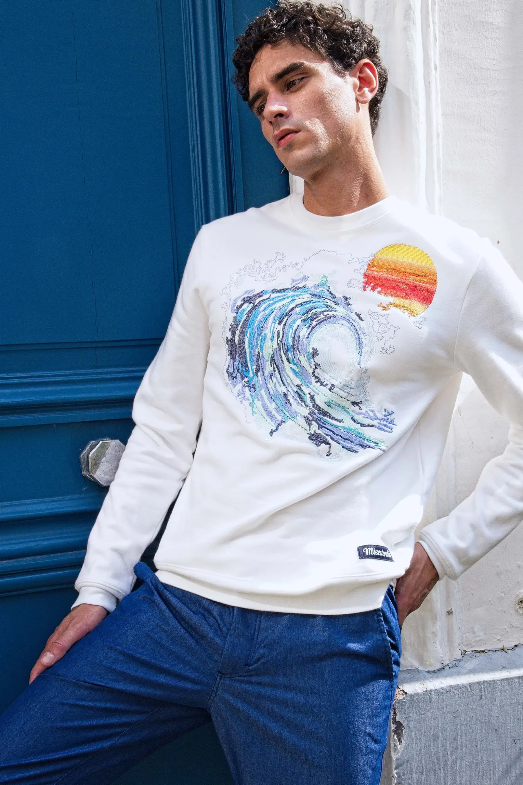 Sweatshirt Macarron Ola Écru