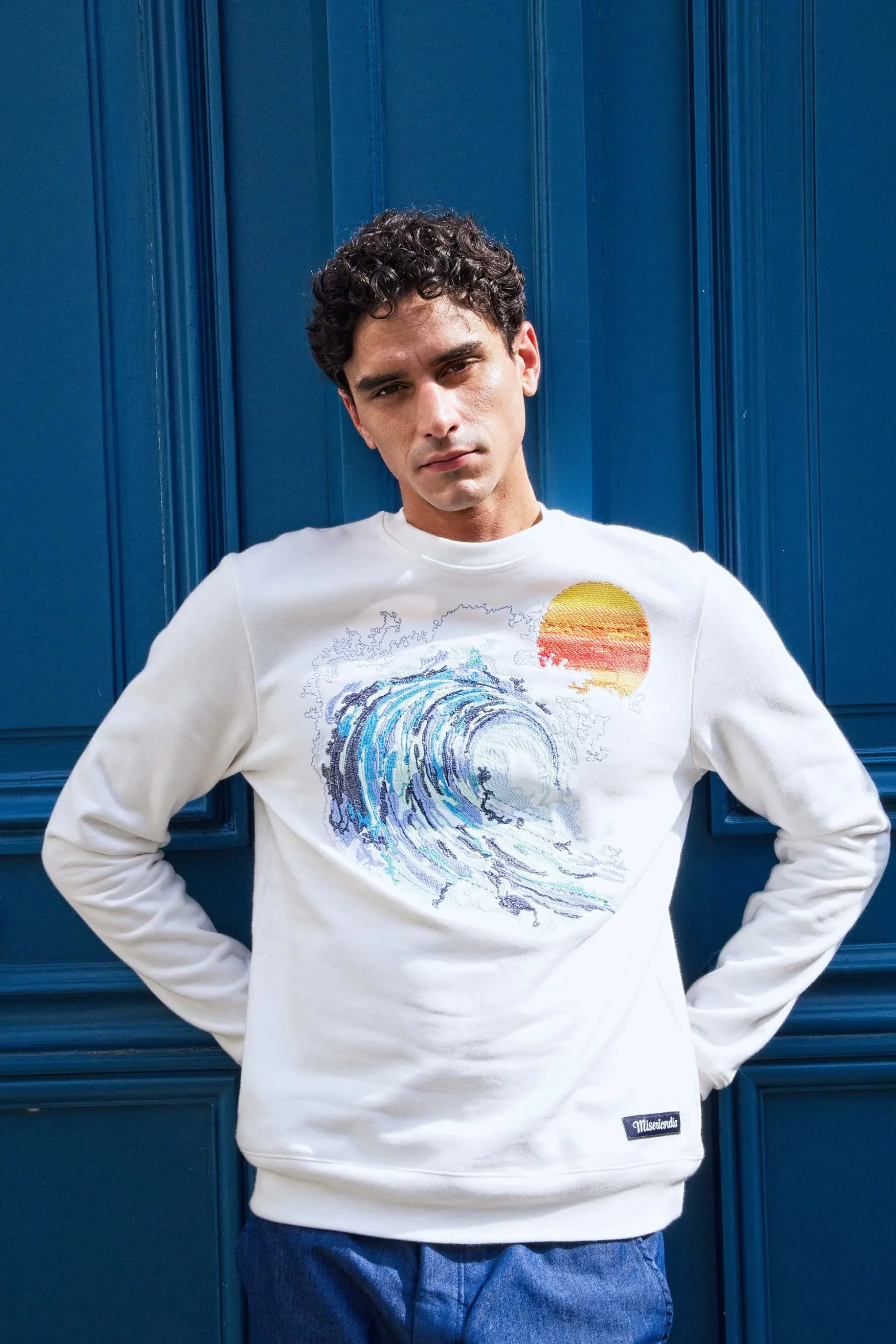 Sweatshirt Macarron Ola Écru