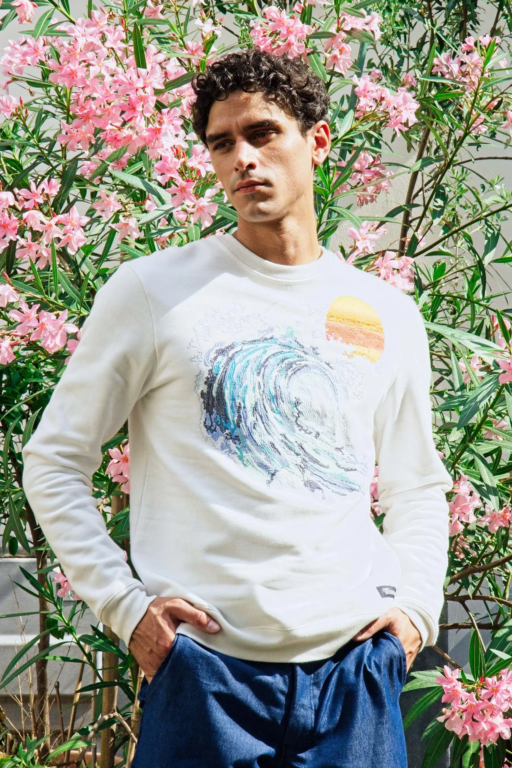 Sweatshirt Macarron Ola Écru