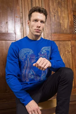 Sweatshirt Macarron Radiografia Bleu Saphir