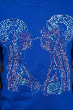 Sweatshirt Macarron Radiografia Bleu Saphir