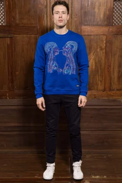 Sweatshirt Macarron Radiografia Bleu Saphir