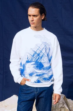 Sweatshirt Oversize Angelo Rescate Écru