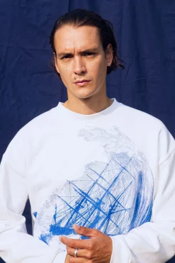 Sweatshirt Oversize Angelo Rescate Écru
