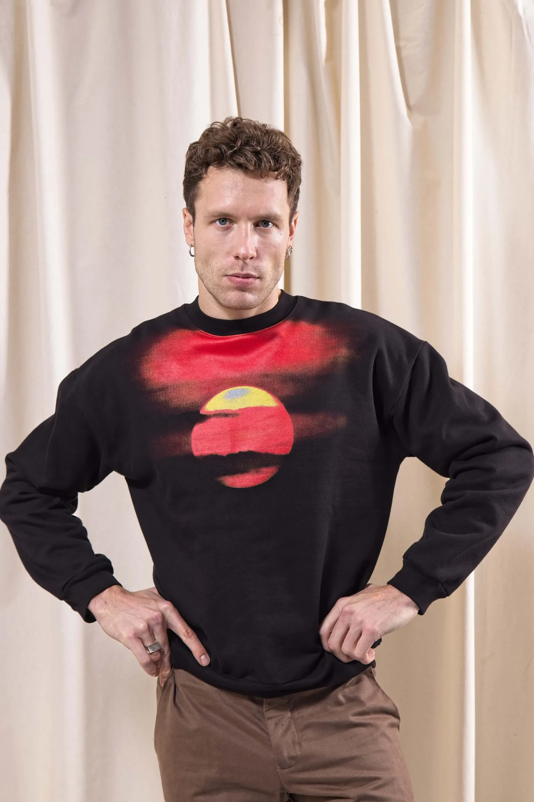 Sweatshirt Oversize Angelo Puesta De Sol Noir
