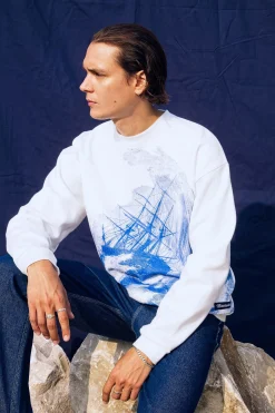 Sweatshirt Oversize Angelo Rescate Écru