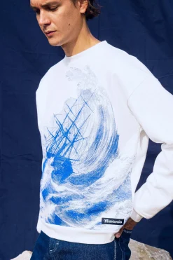 Sweatshirt Oversize Angelo Rescate Écru