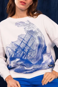 Sweatshirt Oversize Contracorriente Rescate Écru
