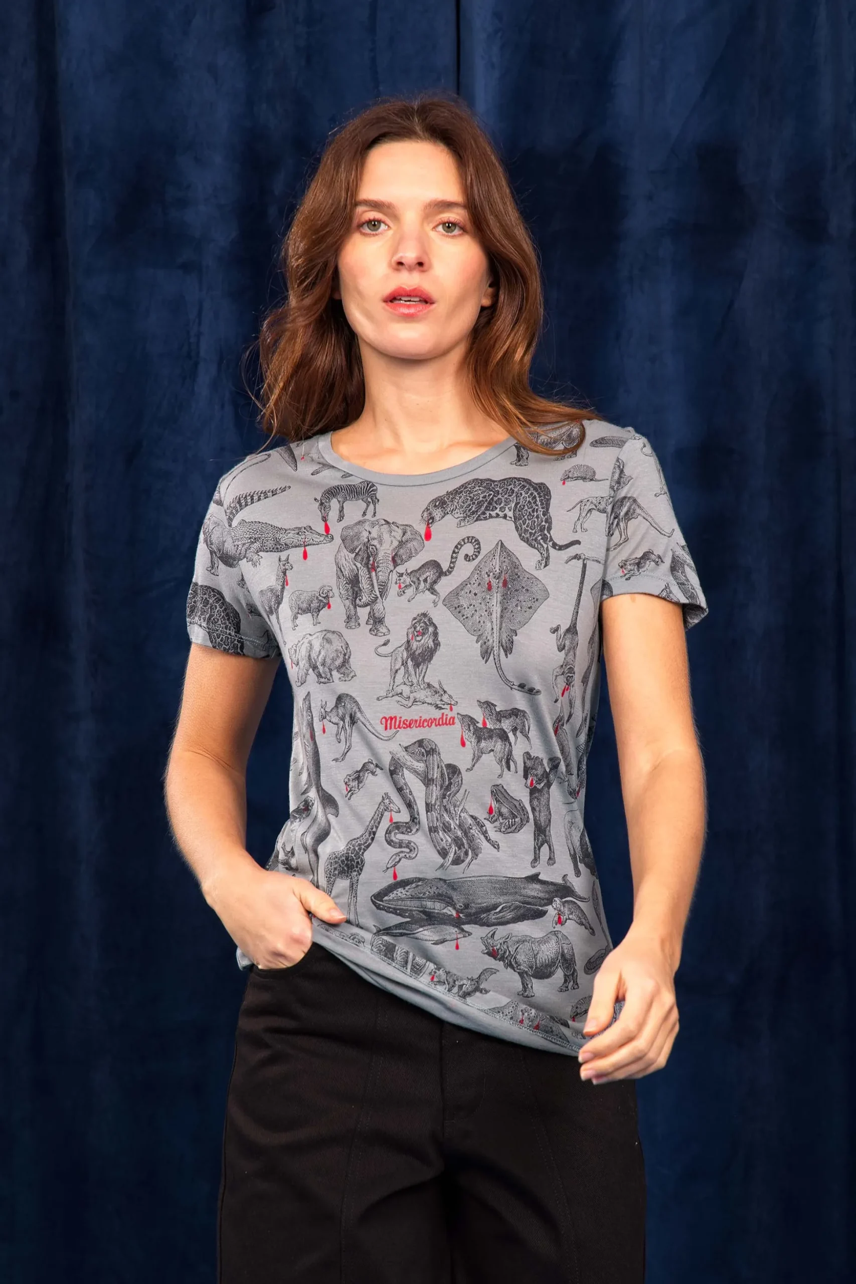 T-shirt Medallon Animales Bleu fjord