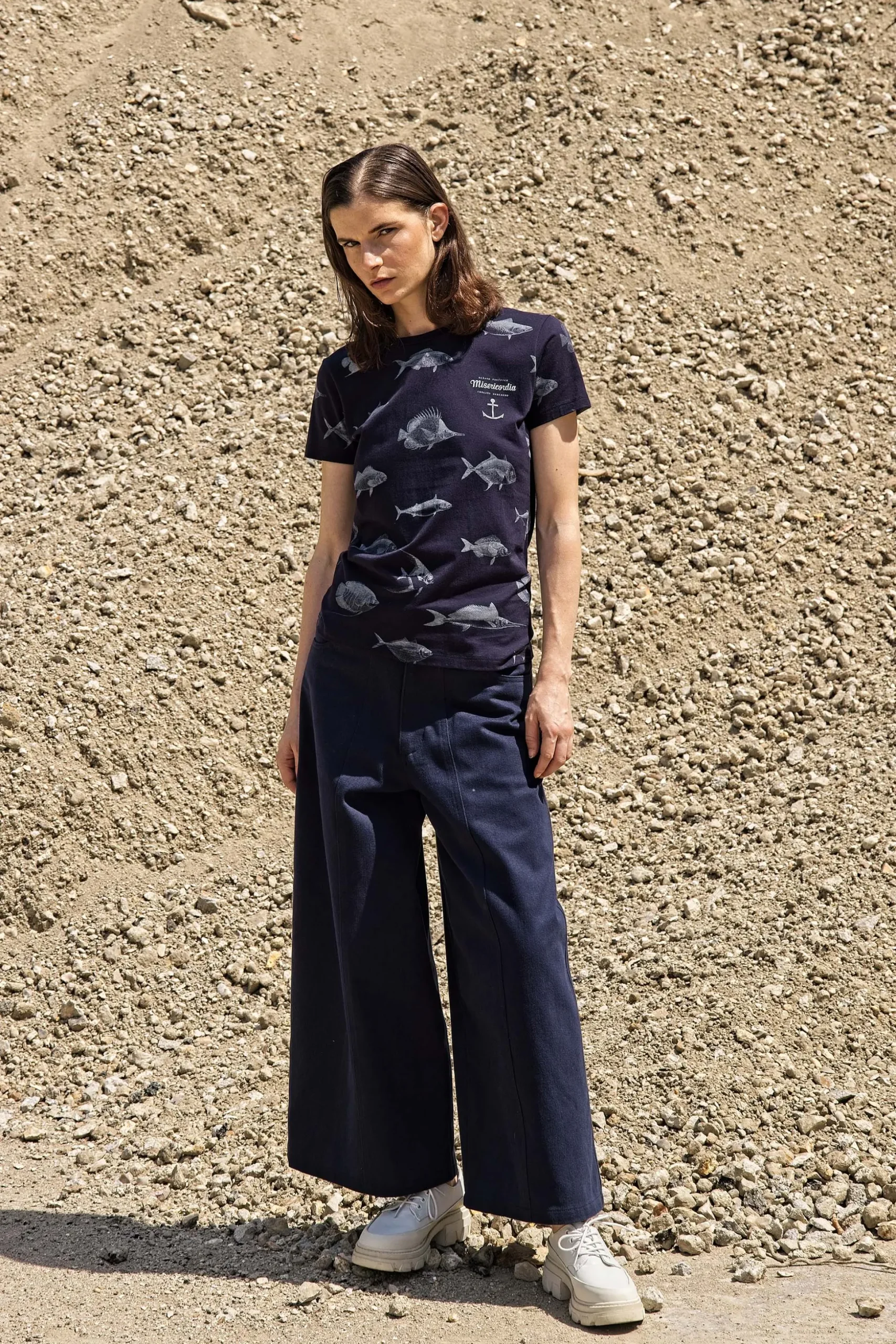 T-Shirt Medallon Pescado Bleu Marine