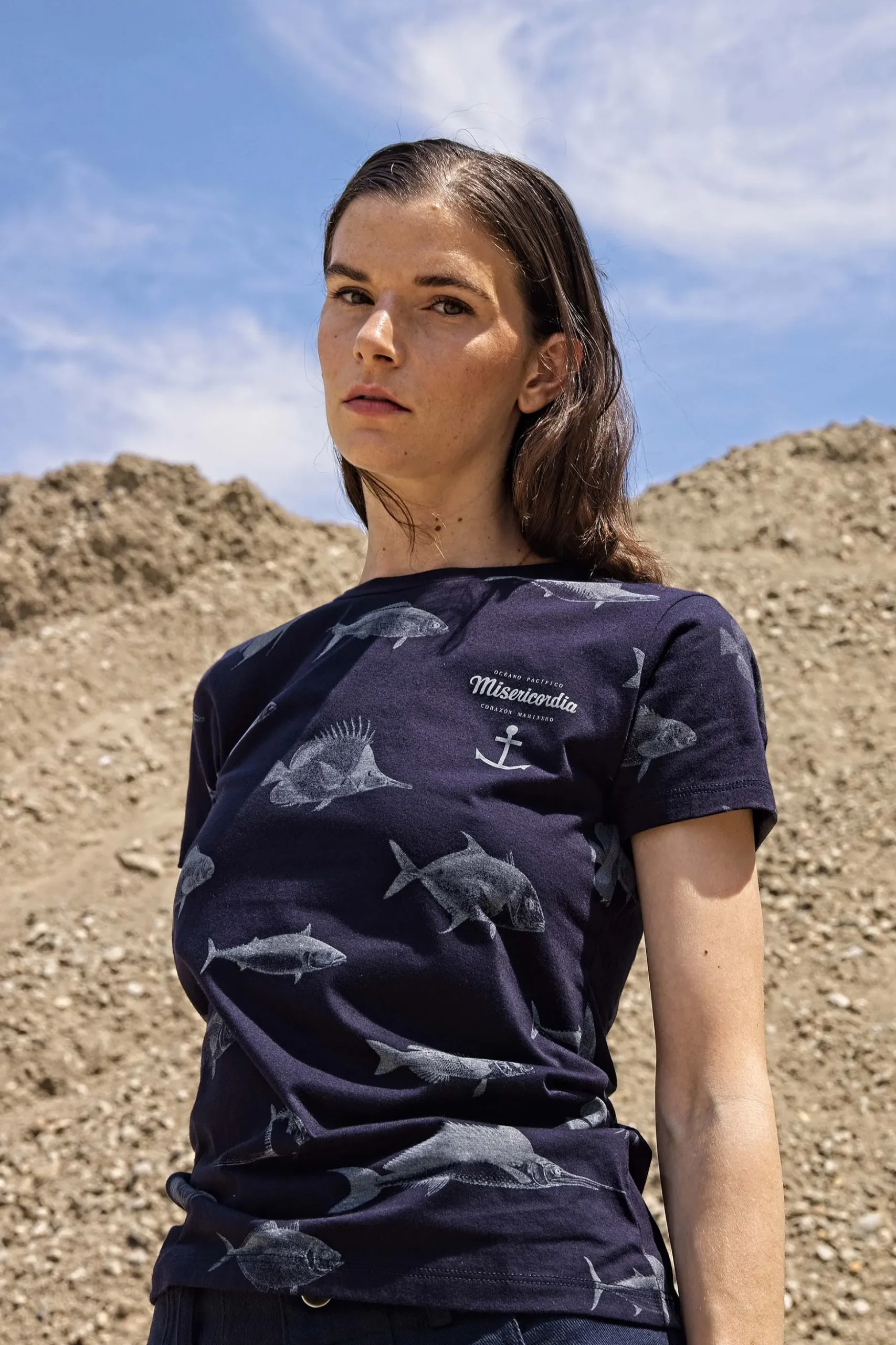 T-Shirt Medallon Pescado Bleu Marine