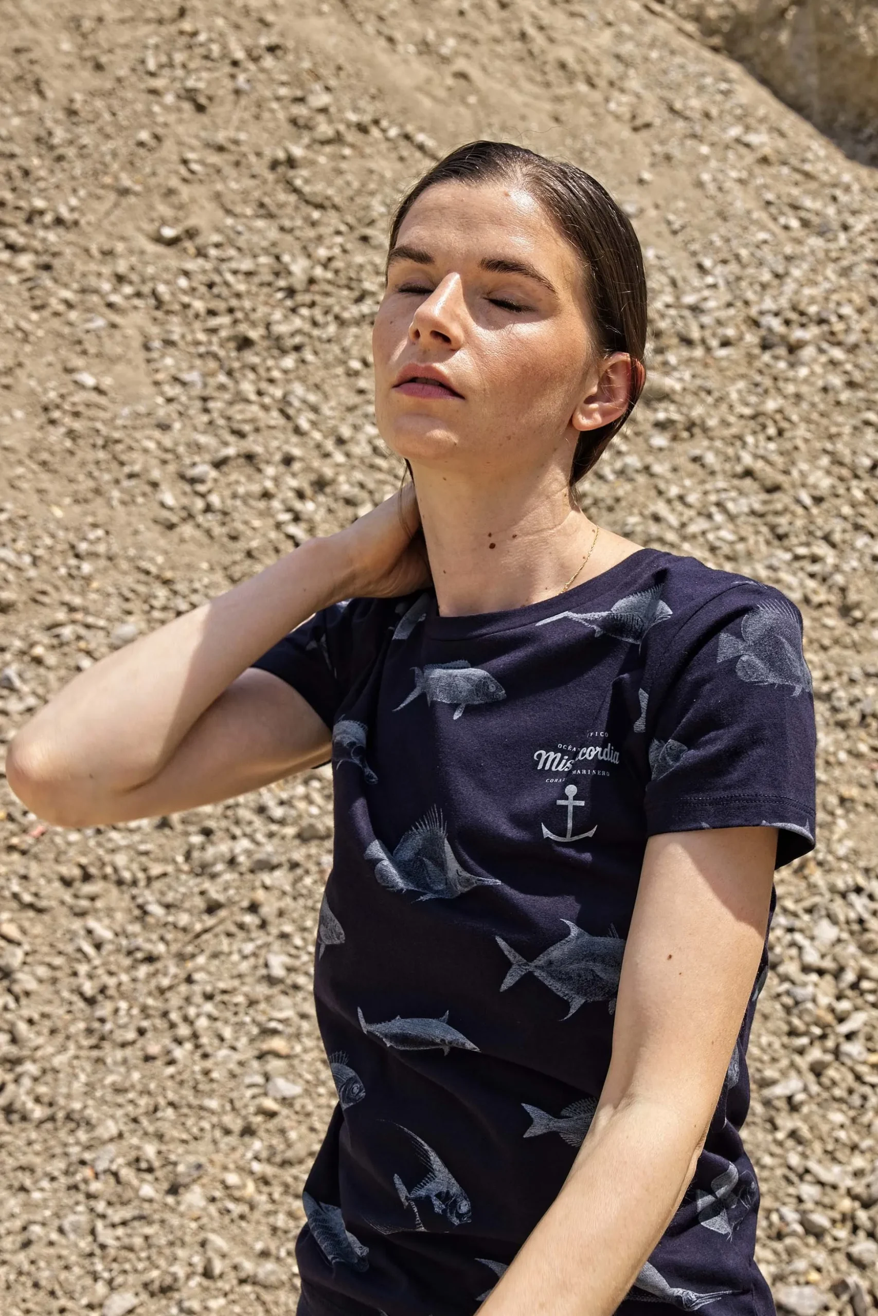 T-Shirt Medallon Pescado Bleu Marine