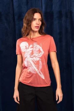 T-shirt Medallon Saturno Orange Saumon
