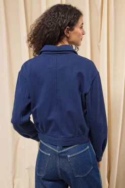 Veste Boutonnée Dione Bleu Acier