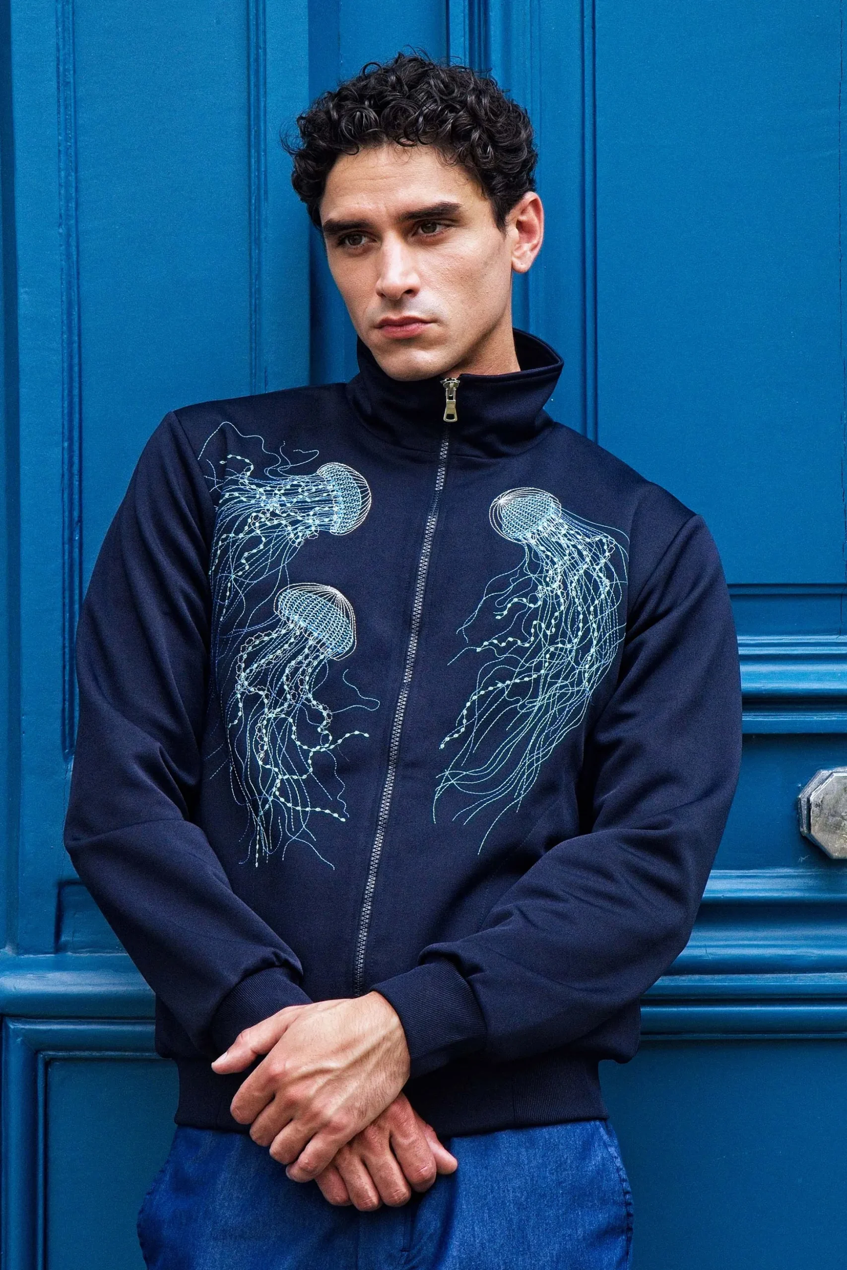 Veste de Sport Clasica Medusas Bleu Marine