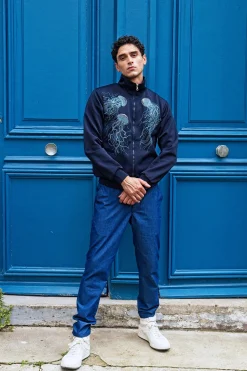 Veste de Sport Clasica Medusas Bleu Marine