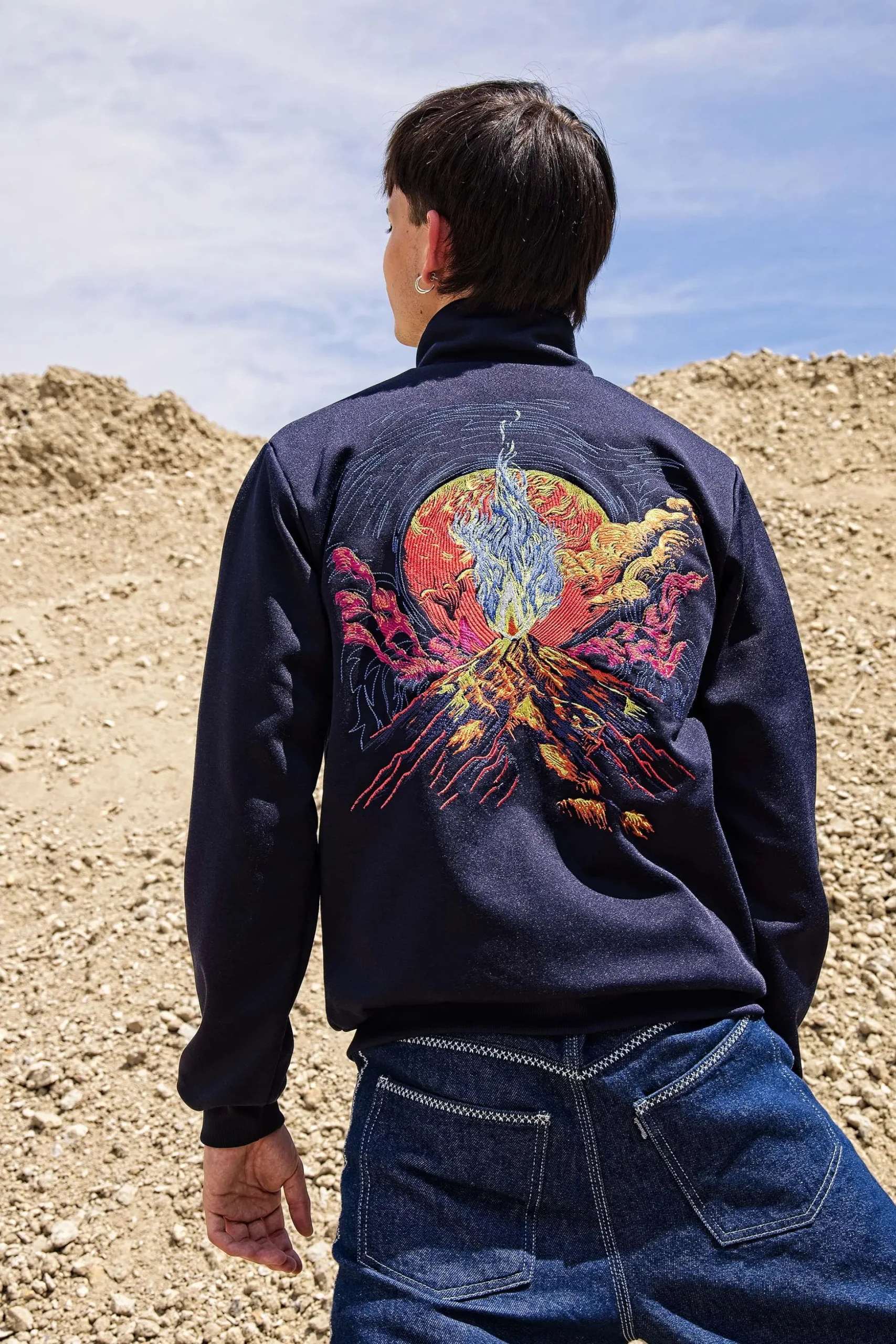 Veste de Sport Clasica Volcano Bleu Marine