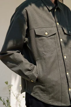 Veste-chemise Attis Kaki Foncé